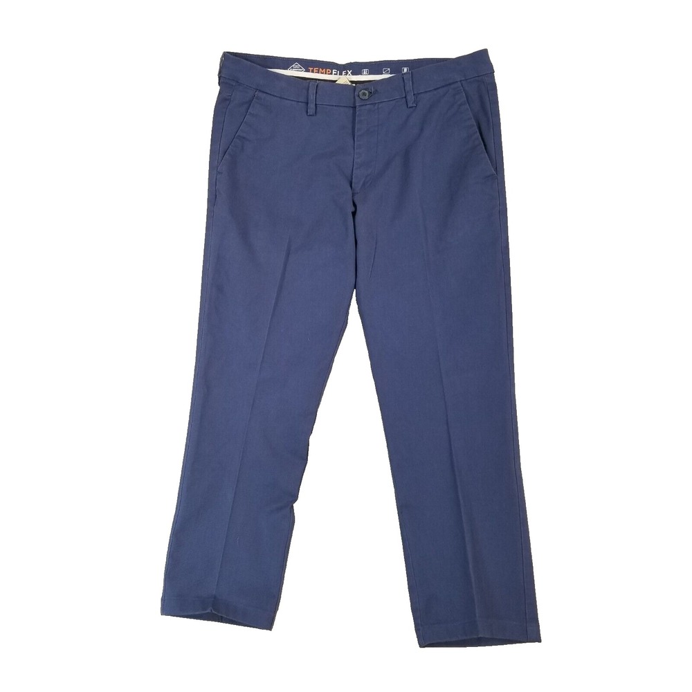 St John's Bay Pants Mens 34 Blue TempFlex Chino Stretch Casual Preppy 34x27